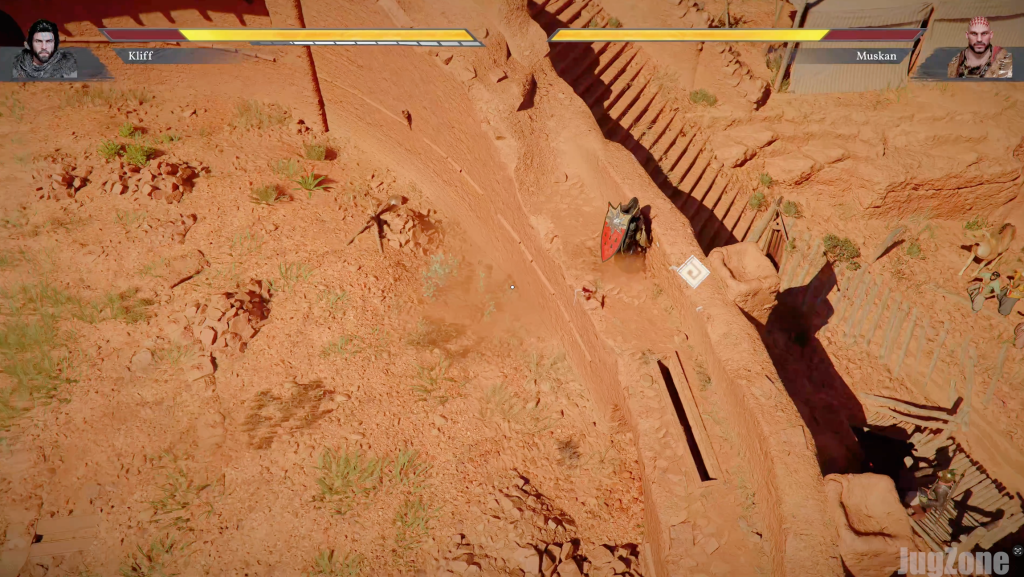 Kliff fights Muskan from the broken wall strategy spot in Crimson Desert