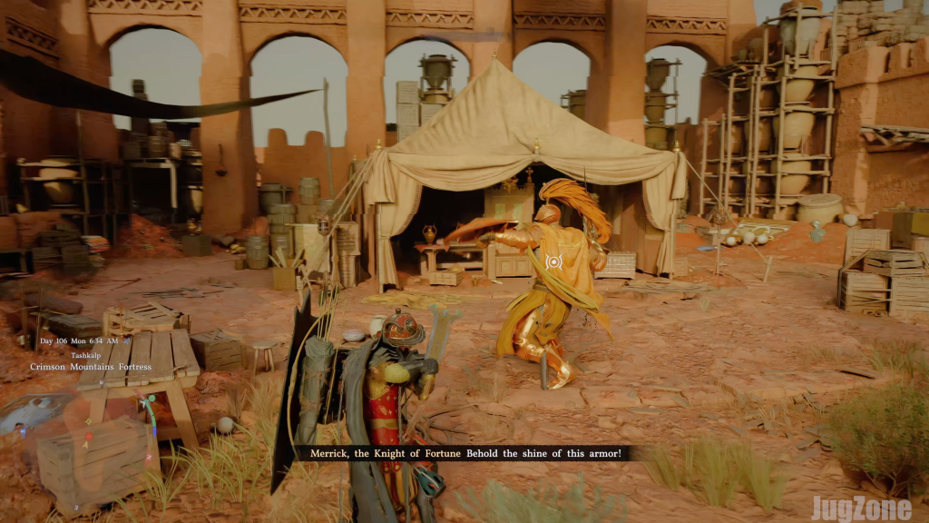 Character parries a boss attack, stunning the boss and revealing a depleted stagger bar.