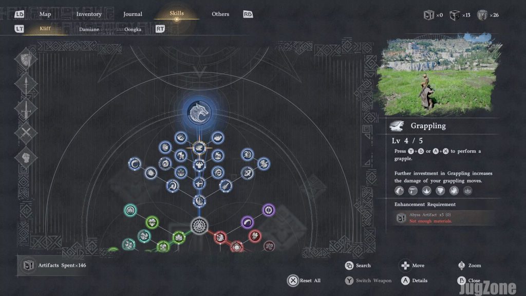 Kliff's skill tree in crimson desert