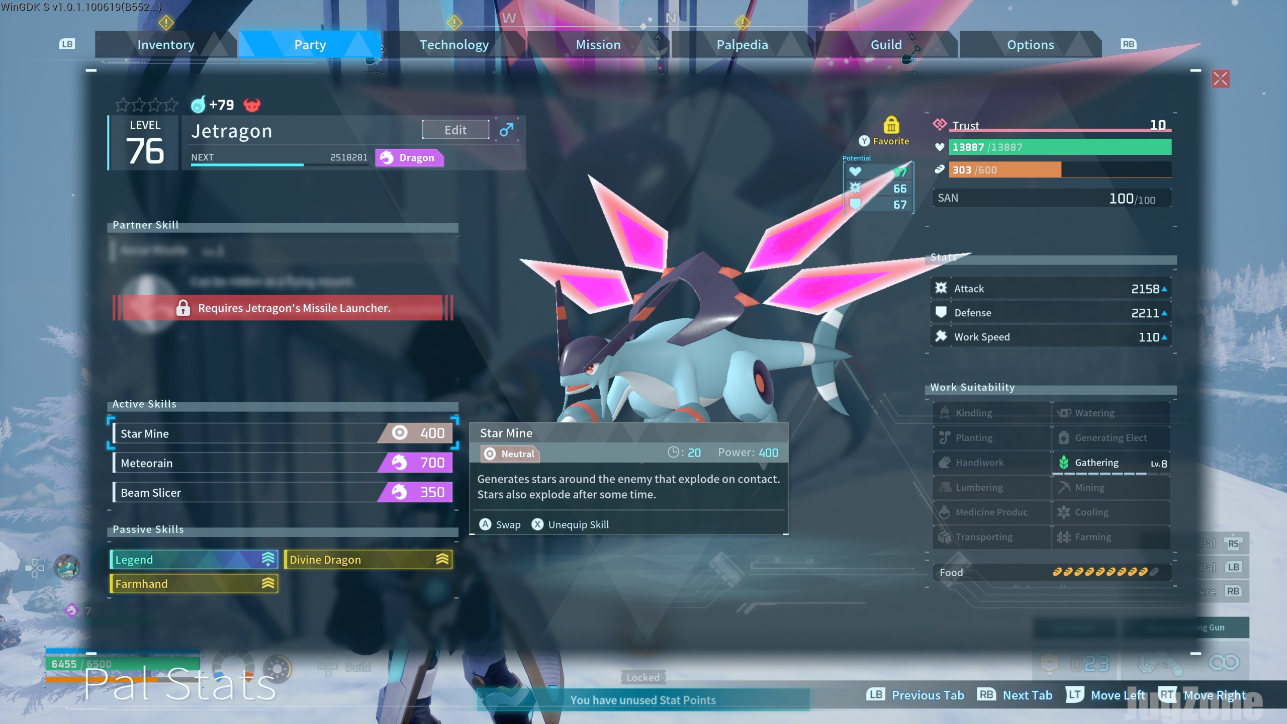 6. How to Change Your Pal's Passive Skills in Palwrold passive skills Gold cost screen for a passive skill surgery in Palworld