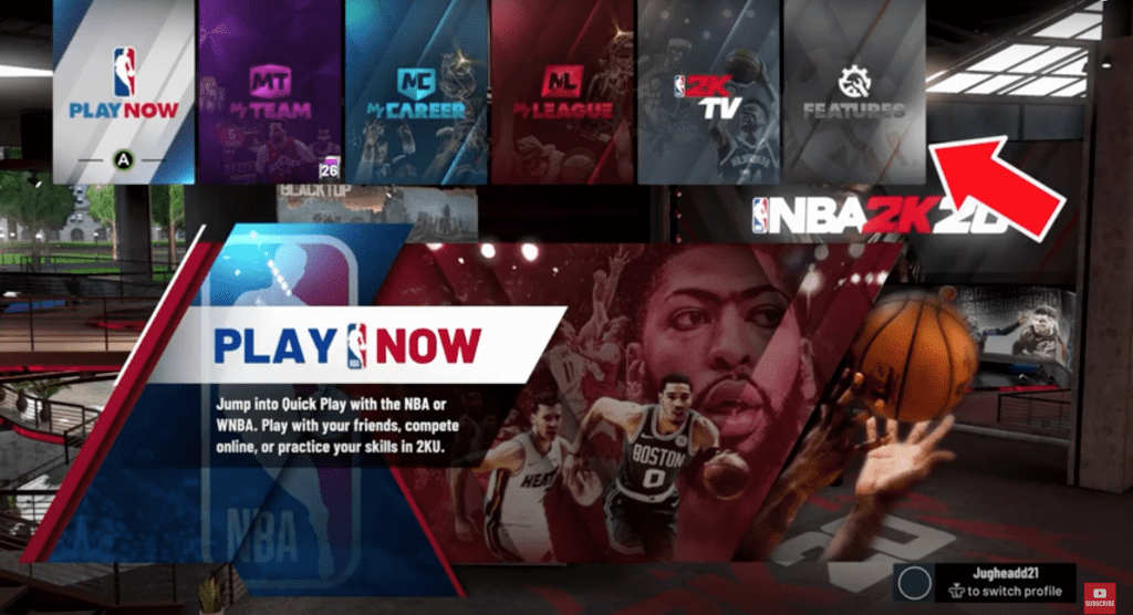 Features option in NBA 2K20