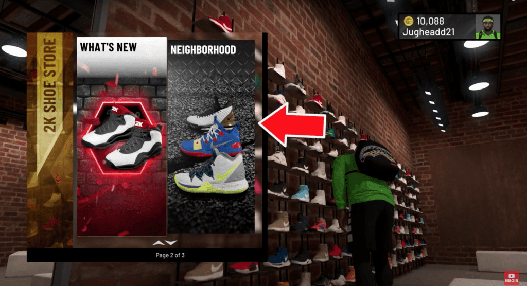 shoe menu in NBA 2K20