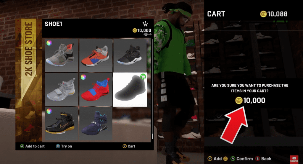 purchasing custom shoe with vc in NBA 2K20