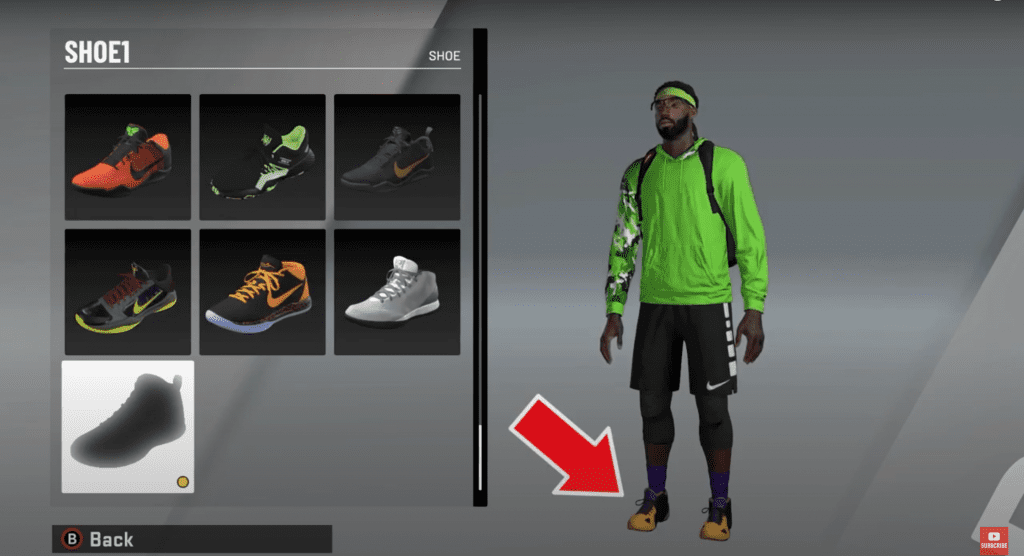 myplayer currently wearing custom shoe in NBA 2K20