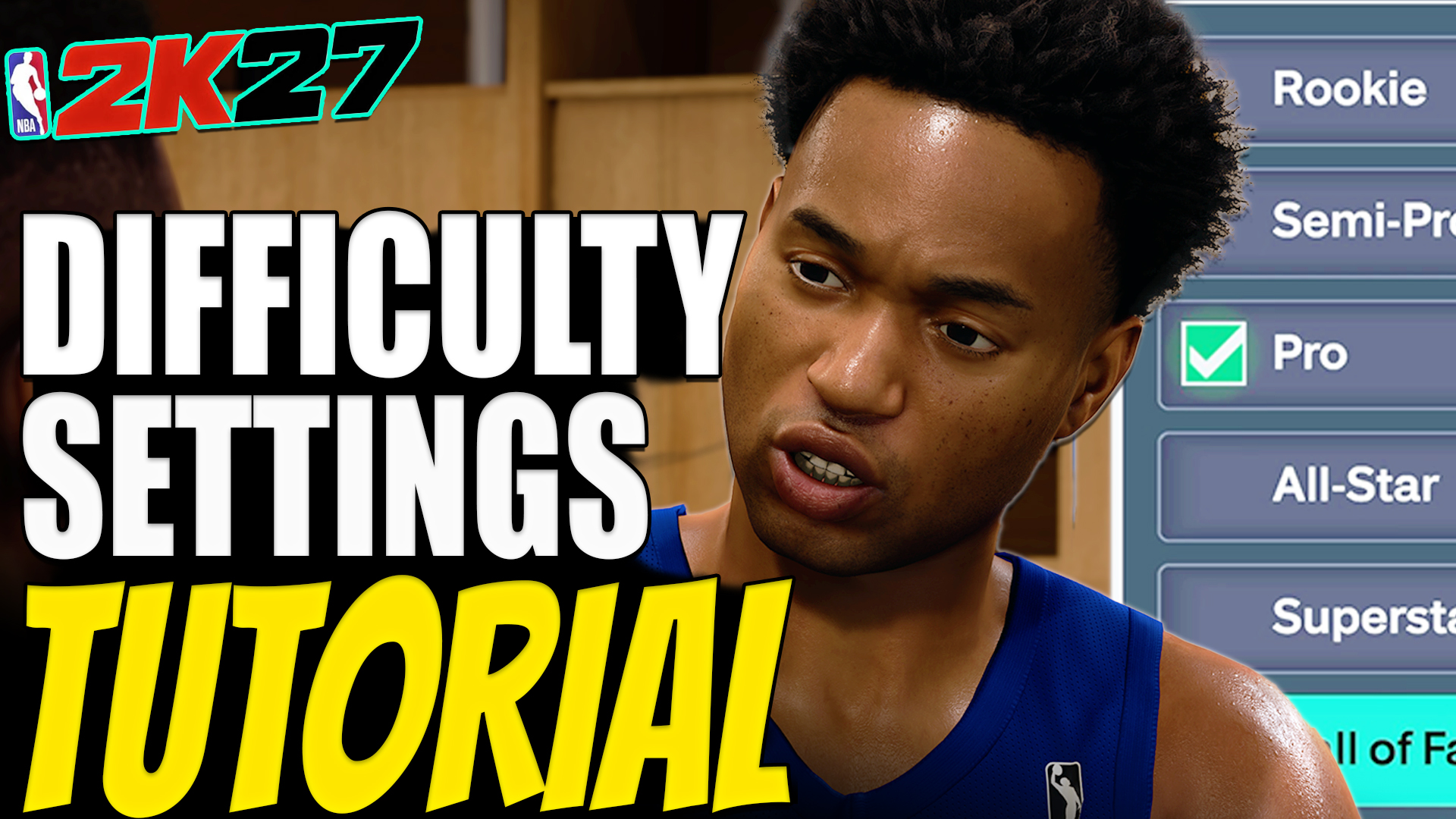 Difficulty options in the NBA 2K27 MyCAREER Settings menu